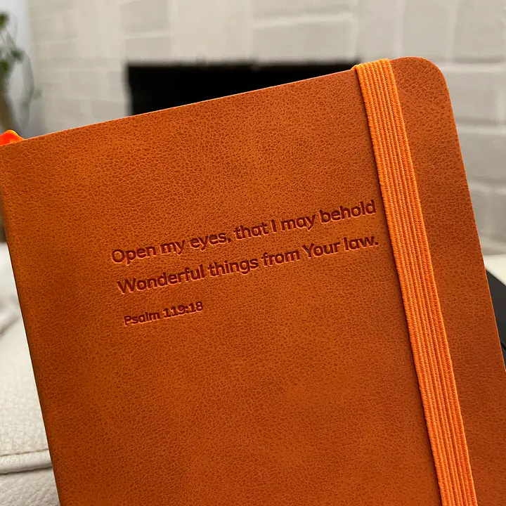 The Bible Study Companion: One-Year Reading Plan Journal with Study Questions and Prayer Log - Color: Vibrant Orange